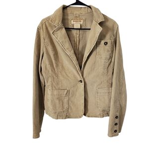 Vintage Squeeze Jeans Tan Corduroy Blazer Jacket Womens Size XL